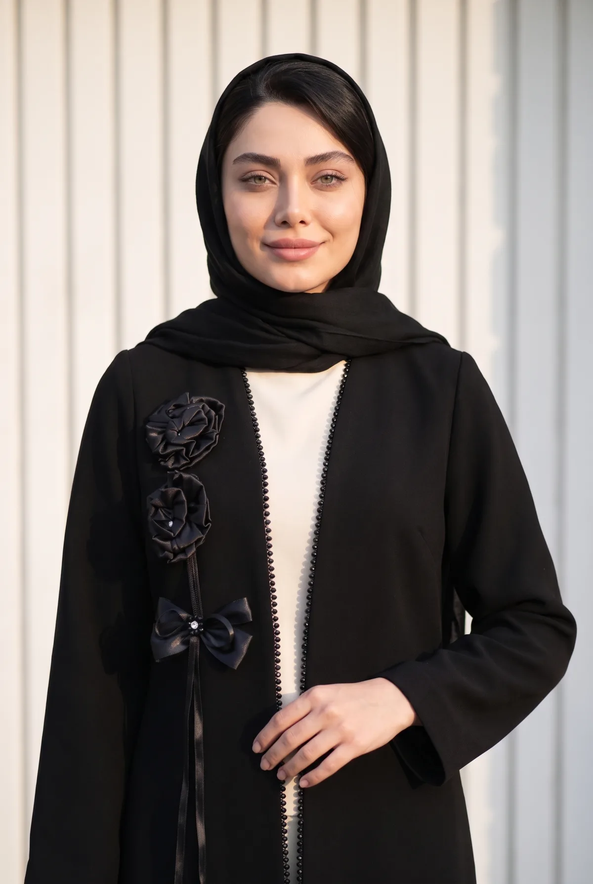 مانتو مجلسی کریستال گل دوزی دو گل — عکس ۲